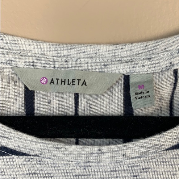 Athleta gray and navy striped tank sz med - Picture 3 of 6
